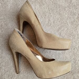 BCBGeneration Textured Tan Heels